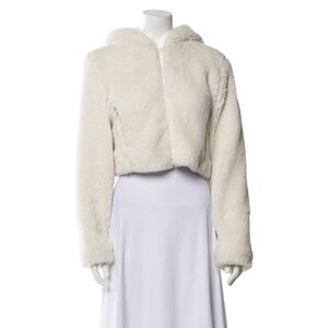 ALO Yoga Cream Hooded Teddy Jacket